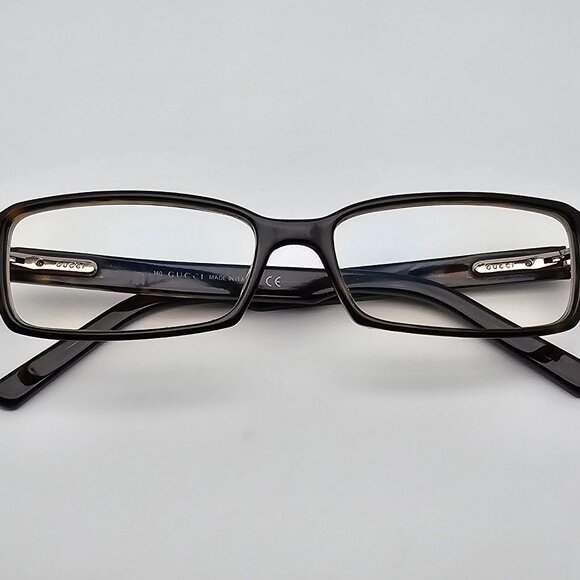 Gucci GG1574 086 Olive Amber Rectangular Eyeglasses Frame w Case Italy 53-15-140 - Picture 11 of 15